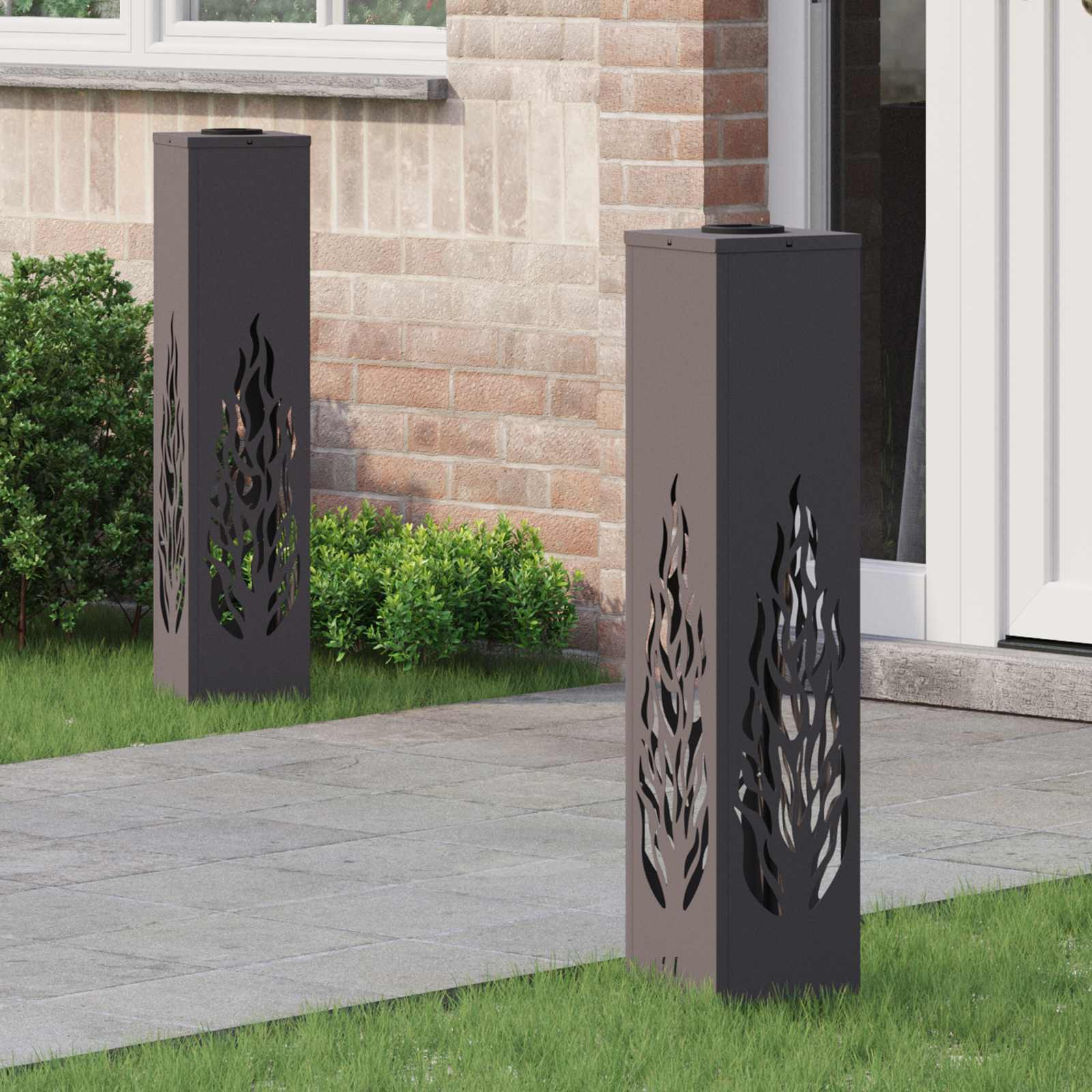 vidaXL Solar LED Weg Licht 2 pcs Warmes Weiß 18 x 18 x 80 cm
