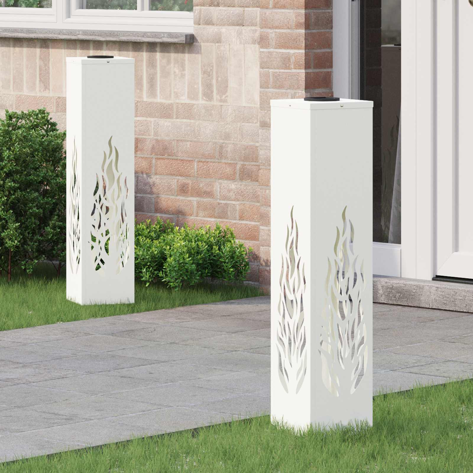 vidaXL Solar LED Weg Licht 2 pcs Warmes Weiß 18 x 18 x 80 cm