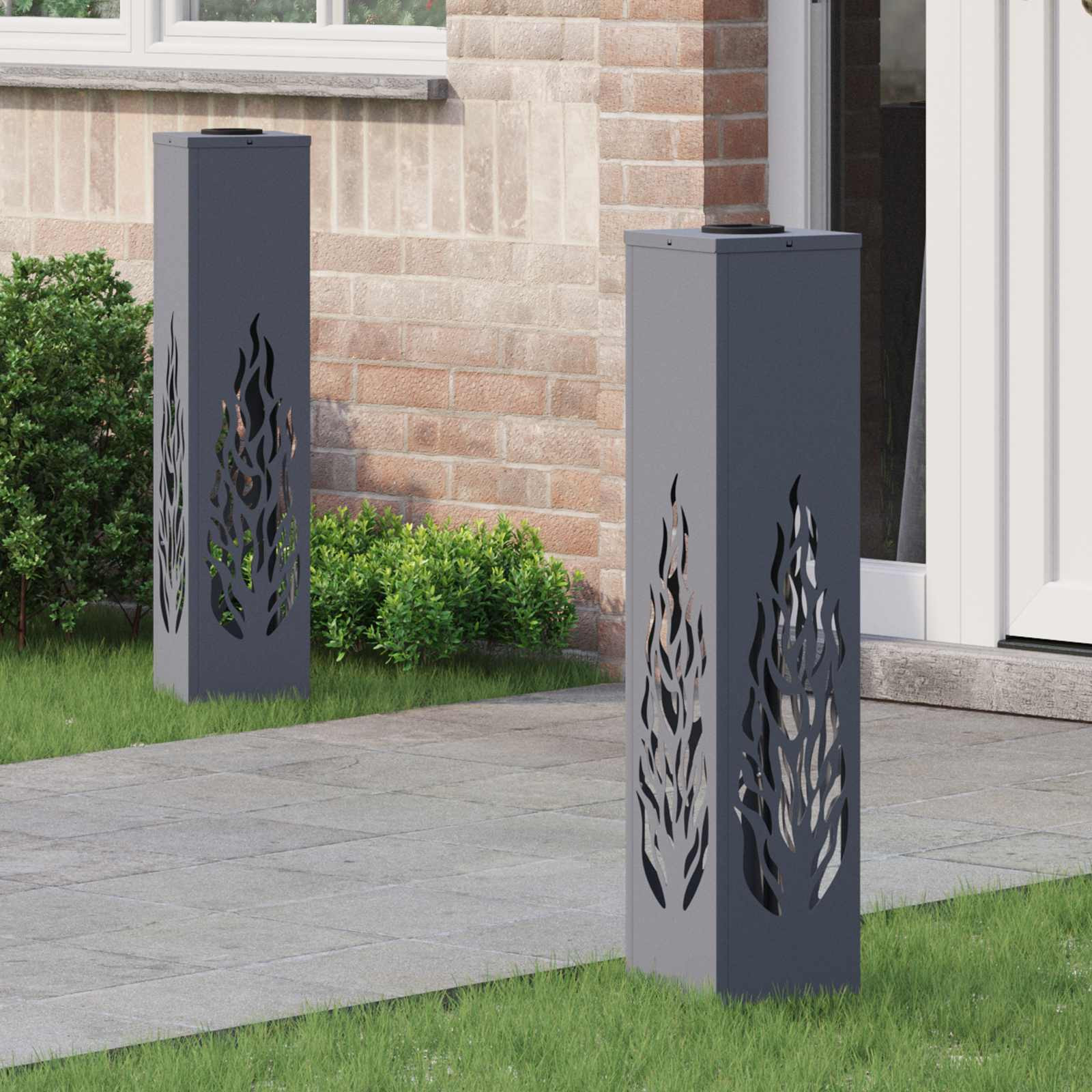 vidaXL Solar LED Weg Licht 2 pcs Warmes Weiß 18 x 18 x 80 cm