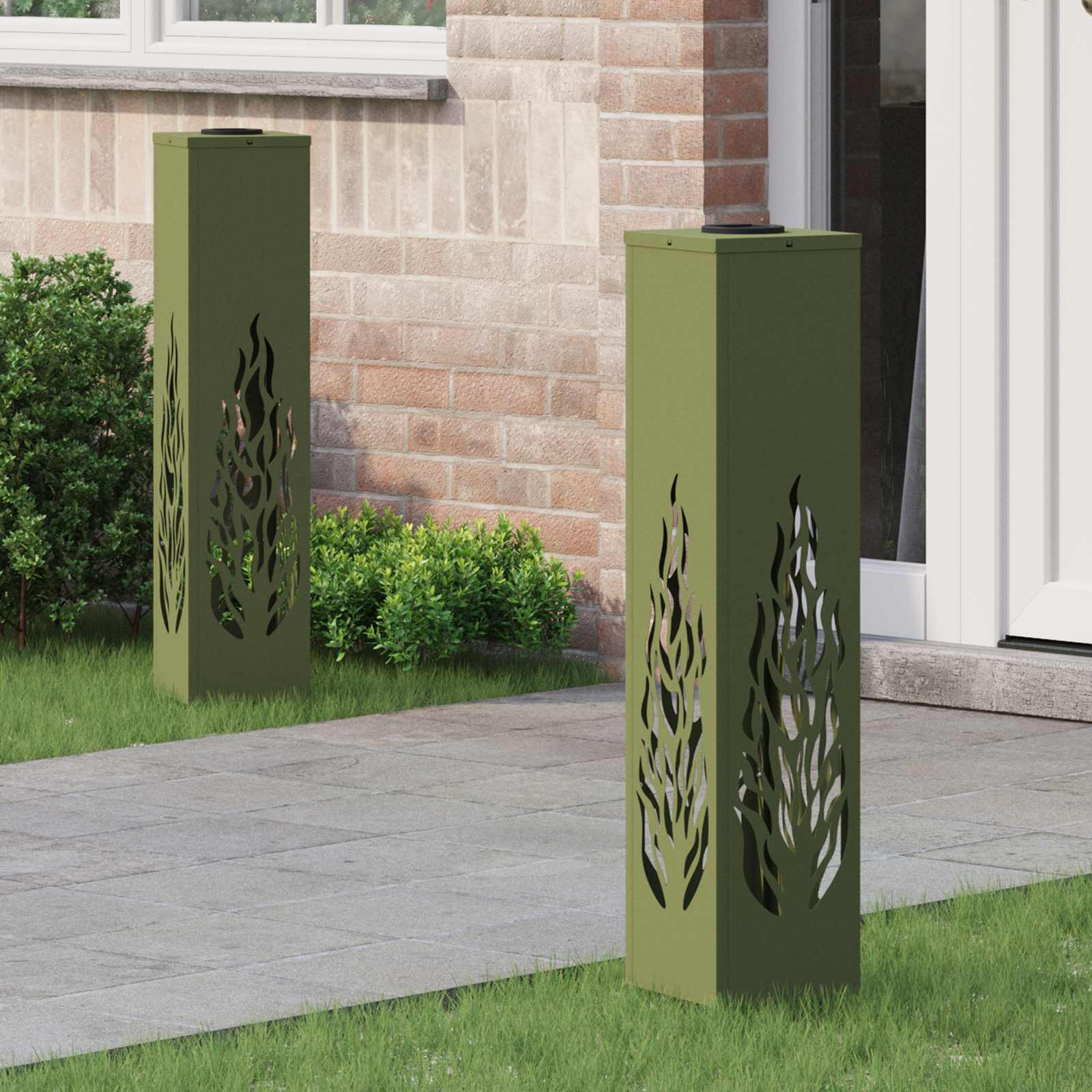 vidaXL Solar LED Weg Licht 2 pcs Warmes Weiß 18 x 18 x 80 cm