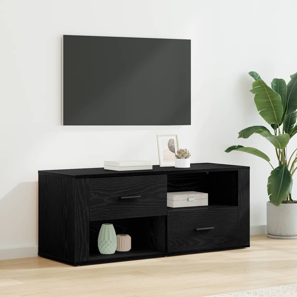 vidaXL TV-Schränk Schwarz Eichen-Optik 100 x 35 x 40 cm Holzwerkstoff