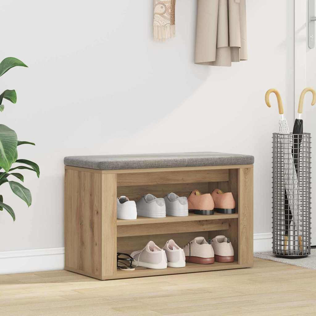 vidaXL Schuhregal 75 x 35 x 45 cm Holzwerkstoff Artisan-Eiche
