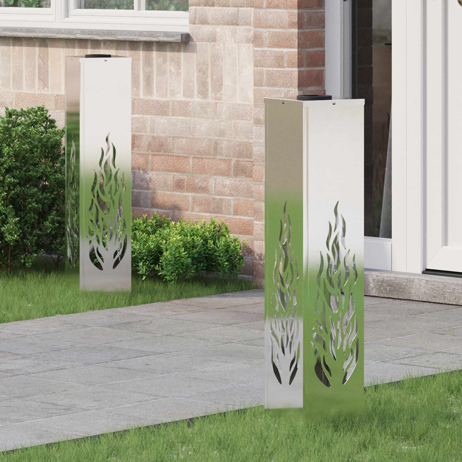 vidaXL Solar LED Weg Licht 2 pcs Warmes Weiß 18 x 18 x 80 cm