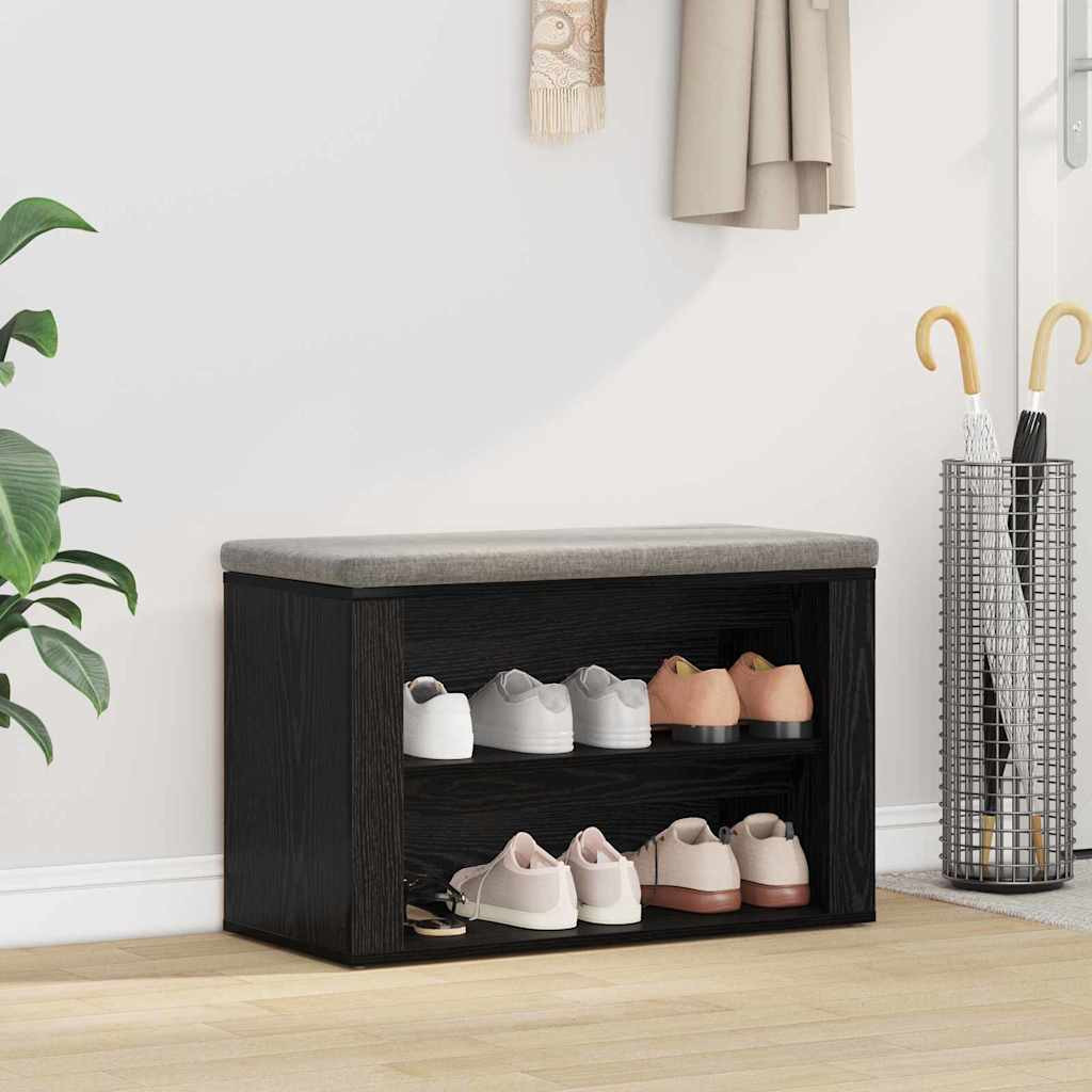 vidaXL Schuhregal Schwarz Eichen-Optik 75 x 35 x 45 cm Holzwerkstoff
