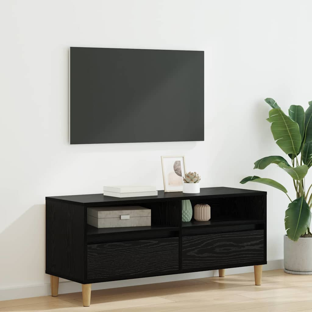 vidaXL TV-Schränk Schwarz Eichen-Optik 100 x 34,5 x 44,5 cm