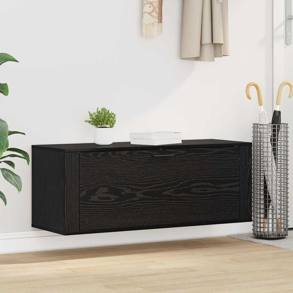 vidaXL Schuhschrank mit Regal Schwarz Eichen-Optik 100 x 35 x 38 cm