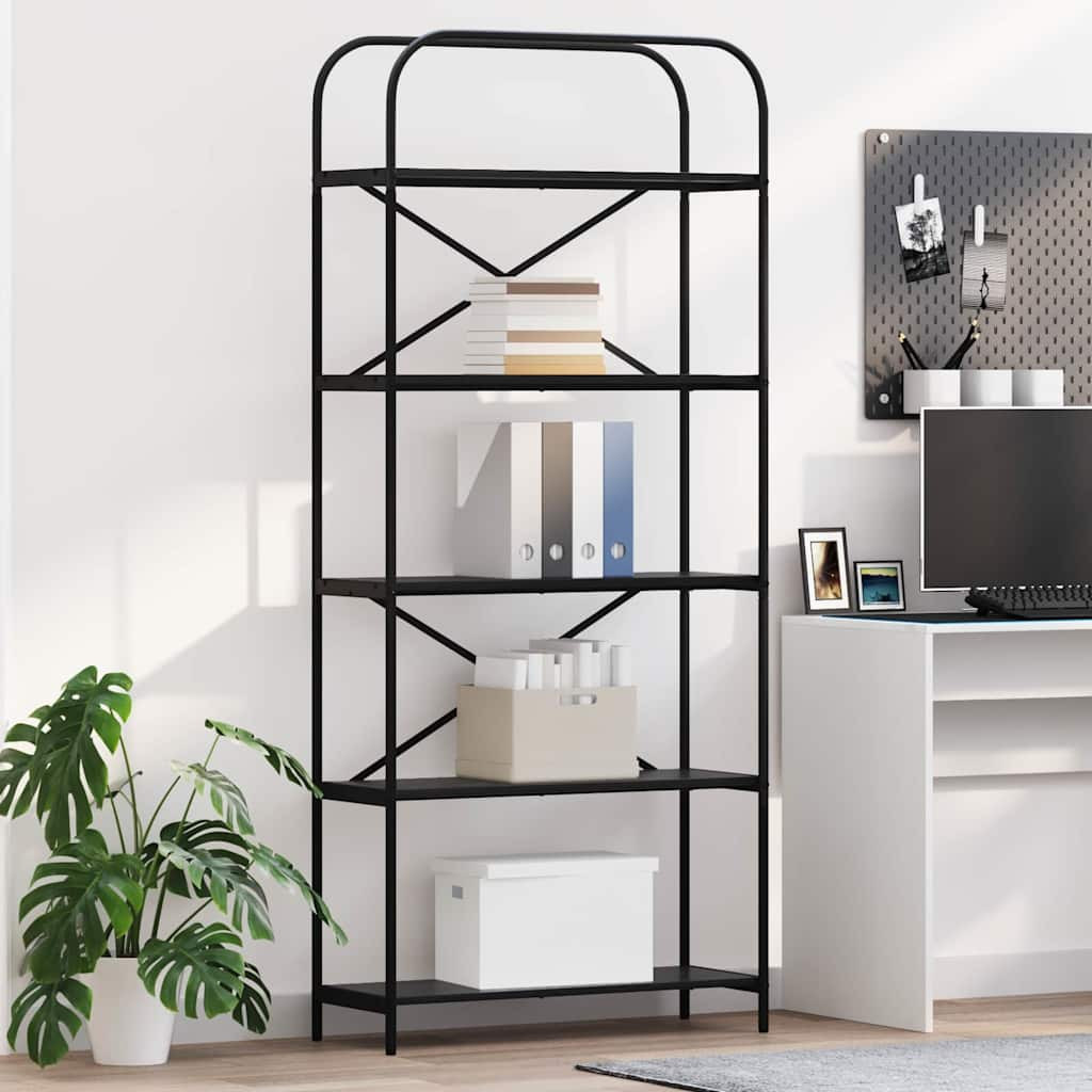vidaXL Bücherregal Schwarz Eichen-Optik 80 x 30 x 183 cm Holzwerkstoff