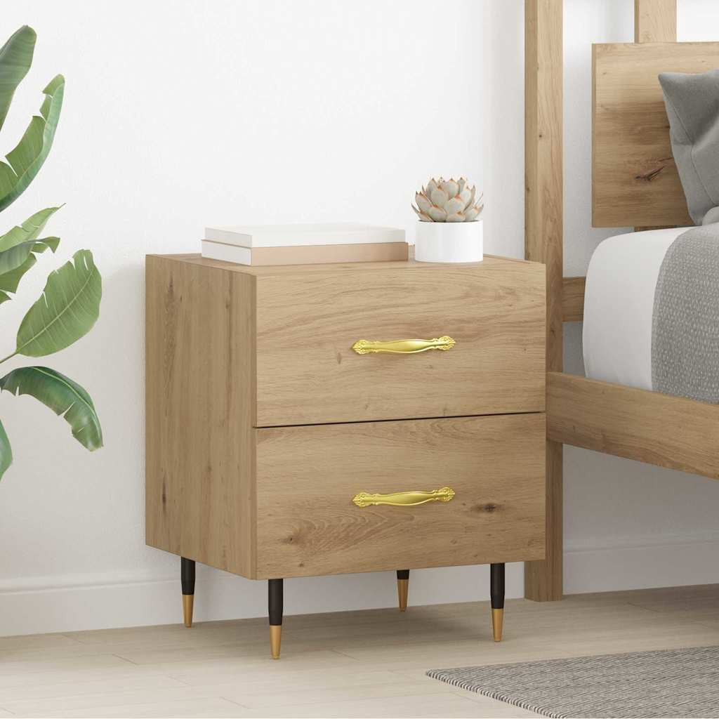 vidaXL Nachttisch 2 Stk. Artisan-Eiche 40 x 35 x 47,5 cm Holzwerkstoff