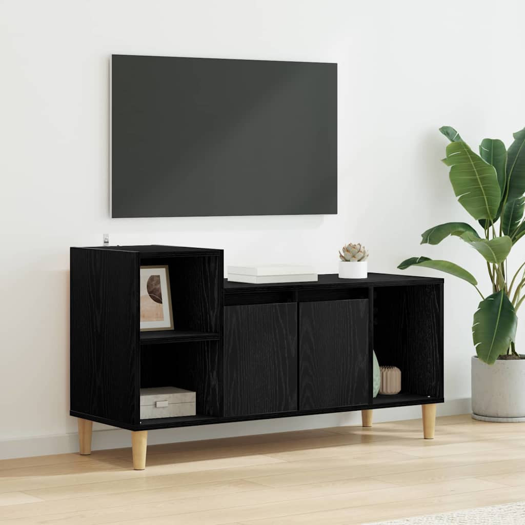 vidaXL TV-Schränk Schwarz Eichen-Optik 100 x 35 x 55 cm Holzwerkstoff