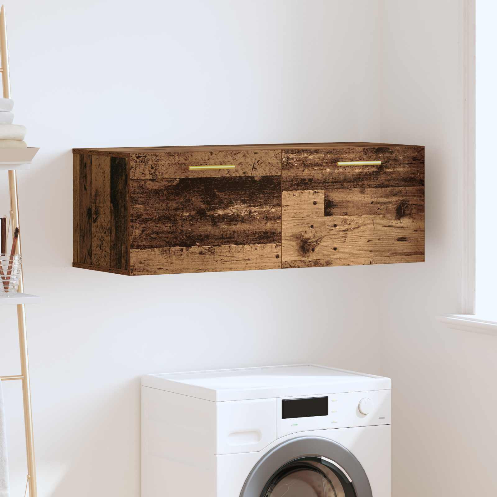 vidaXL Wandschrank Altholz 100 x 36,5 x 35 cm Holzwerkstoff
