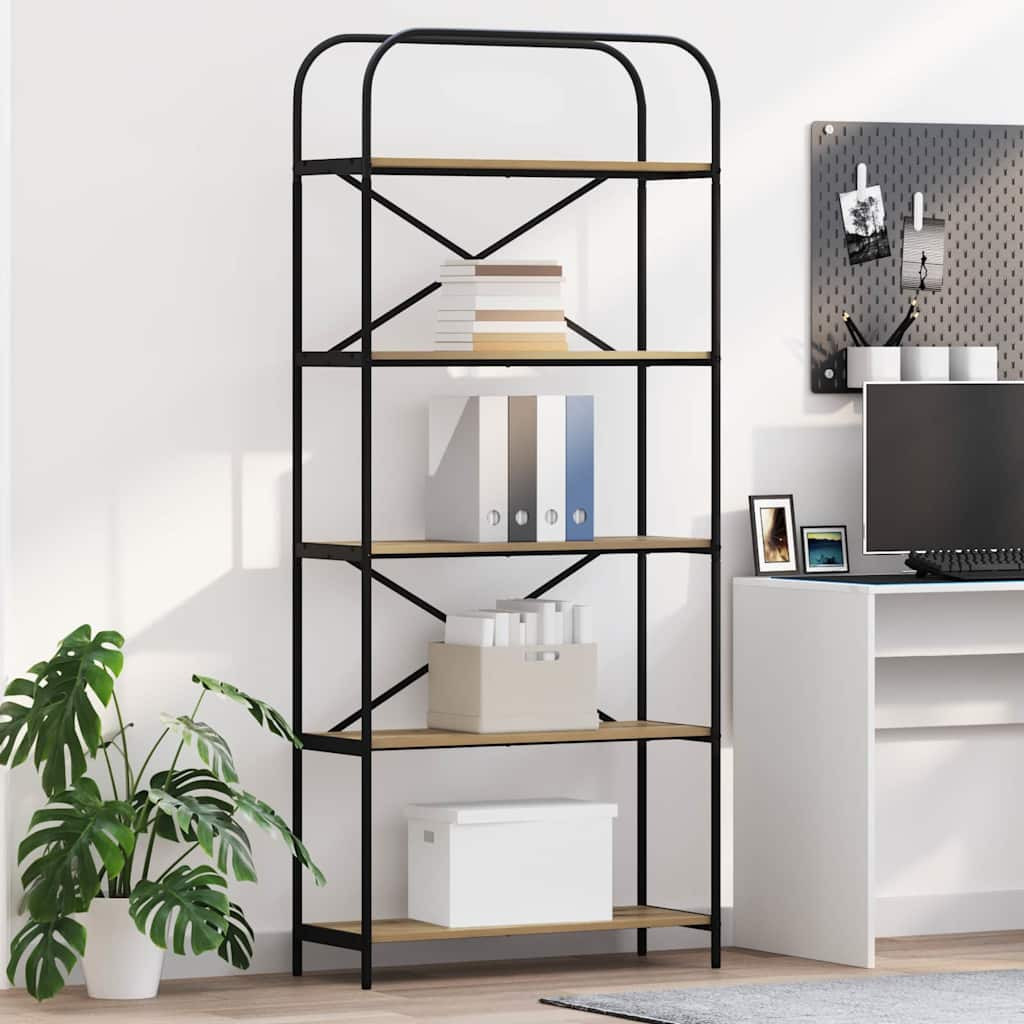 vidaXL Bücherregal 5 Ebenen 80 x 30 x 183 cm Holzwerkstoff