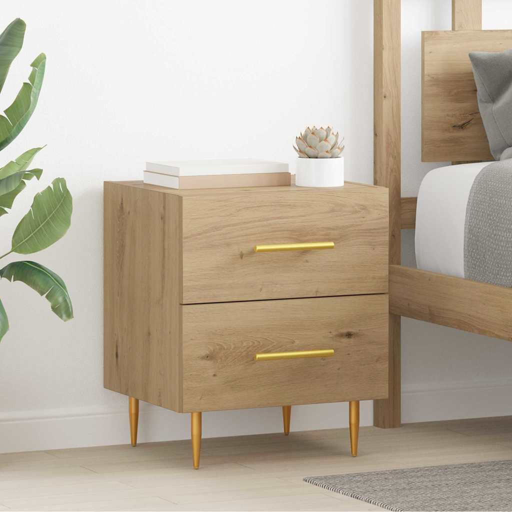 vidaXL Nachttisch 2 Stk. Artisan-Eiche 40 x 35 x 47,5 cm Holzwerkstoff