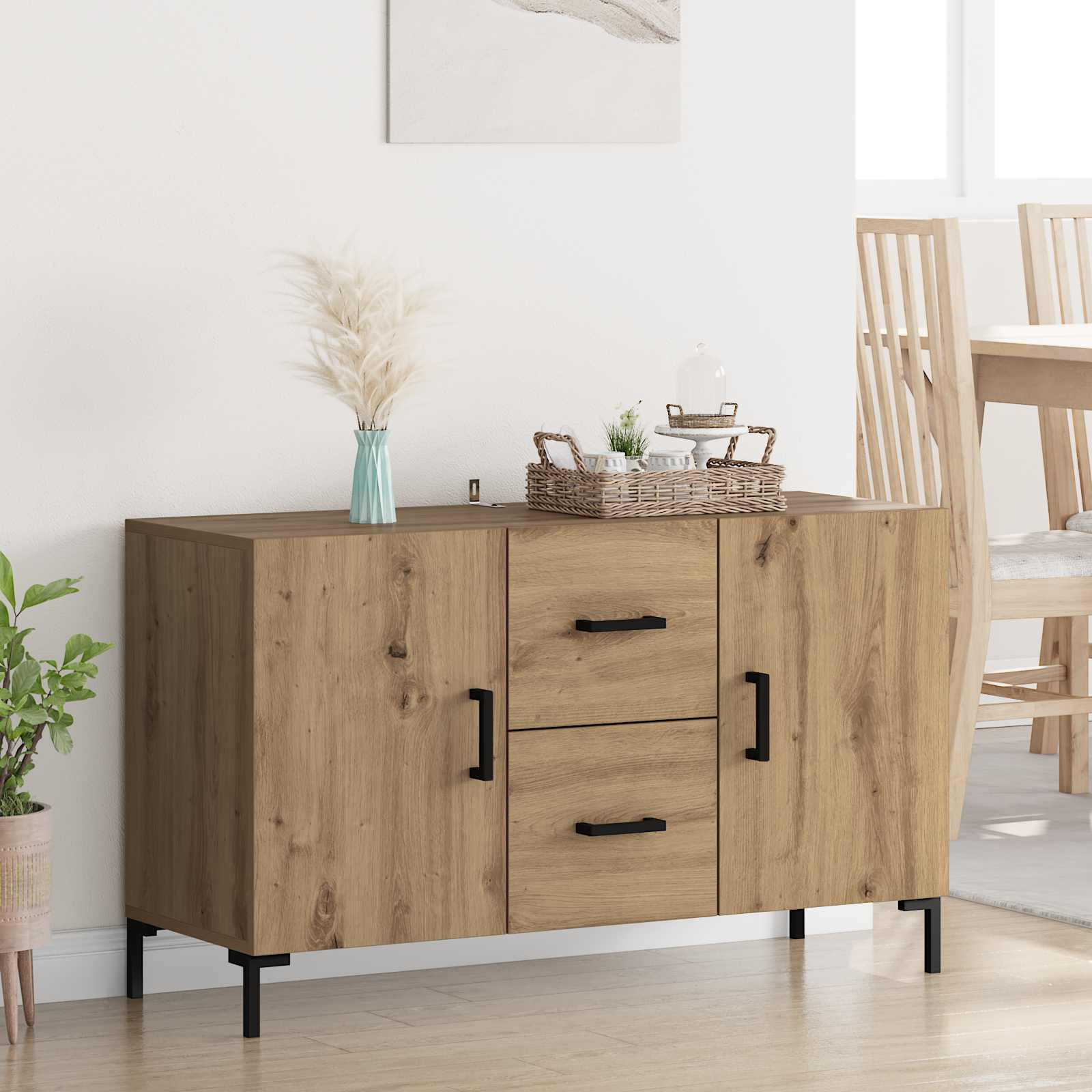 vidaXL Sideboard Artisan-Eiche 100 x 36 x 60 cm Holzwerkstoff