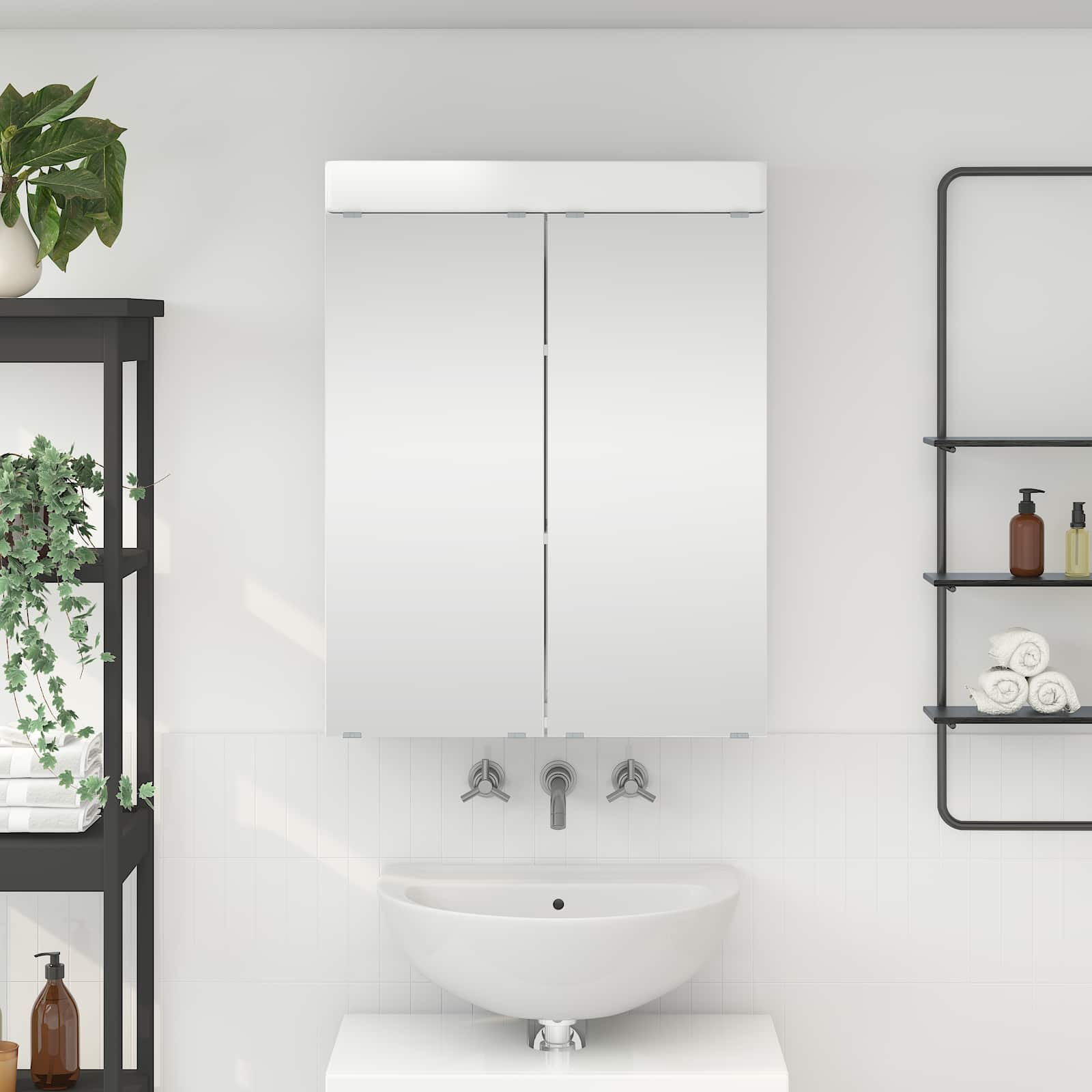 vidaXL Badezimmerspiegelschrank TULUM Hochglanz Weiß 60 x 16,5 x 78 cm