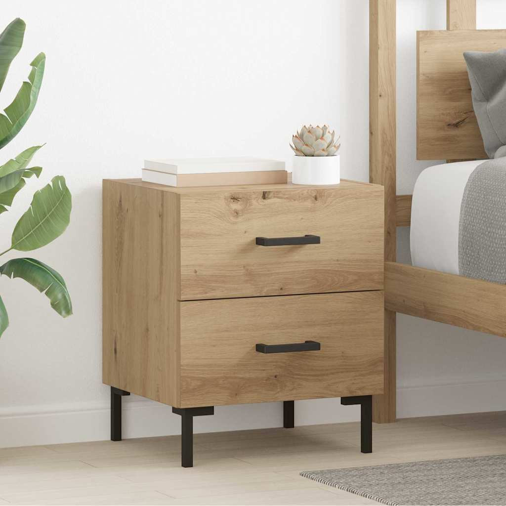 vidaXL Nachttisch 2 Stk. Artisan-Eiche 40 x 35 x 47,5 cm Holzwerkstoff