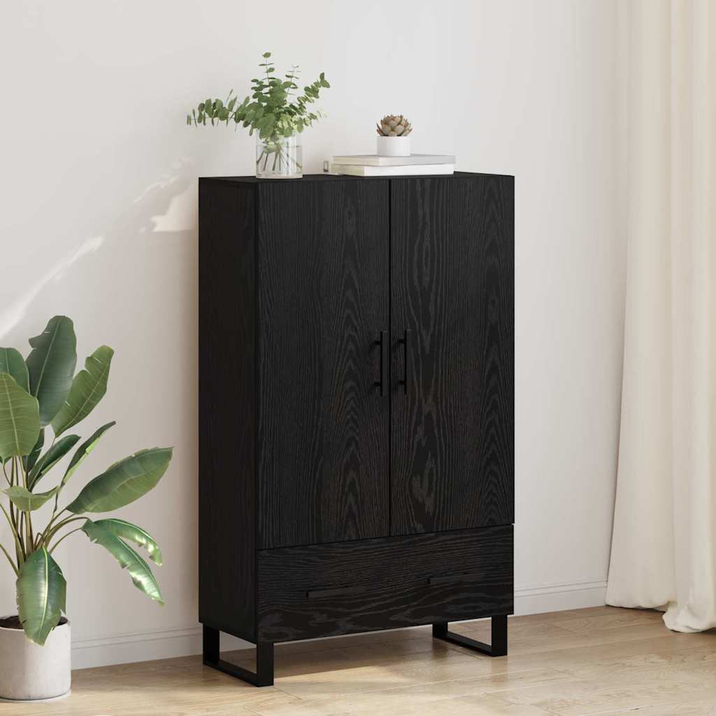 vidaXL Highboard Schwarz Eichen-Optik 69,5 x 30 x 115 cm Holzwerkstoff