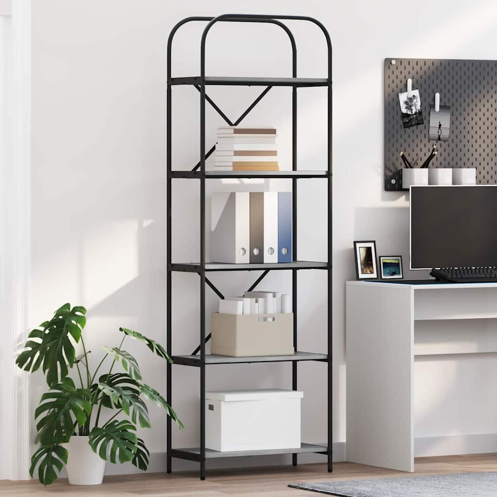vidaXL Bücherregal Graues Sonoma 60 x 30 x 183 cm Holzwerkstoff