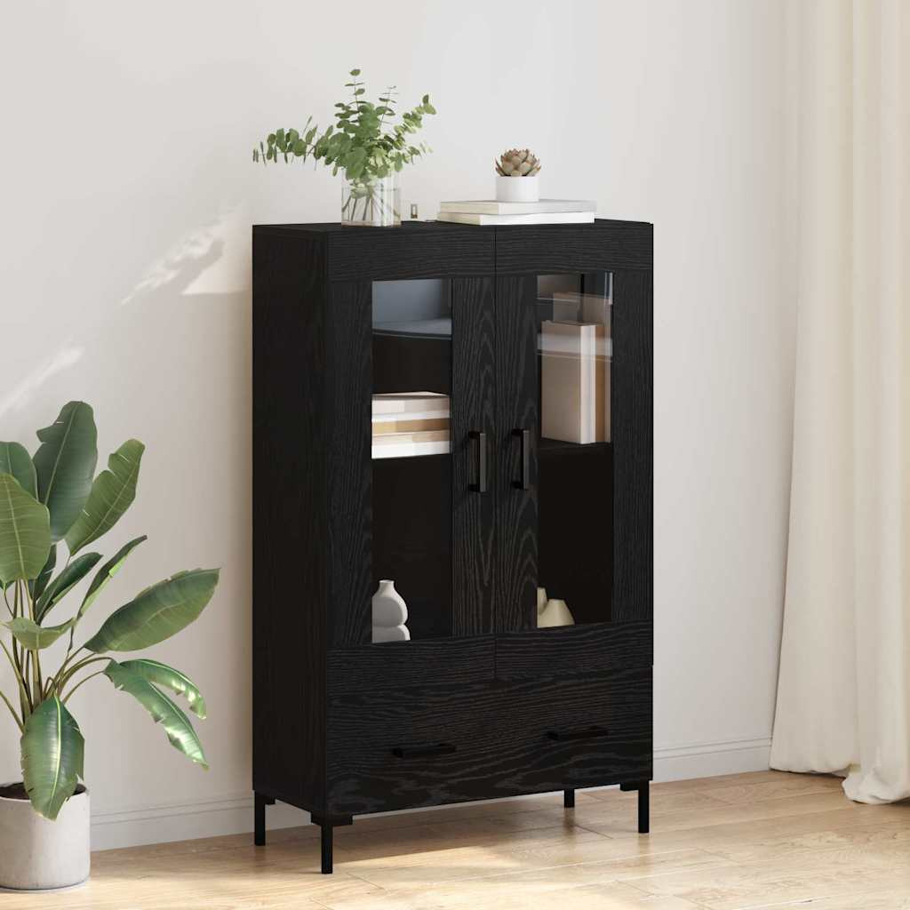 vidaXL Highboard Schwarz Eichen-Optik 69,5 x 31 x 115 cm Holzwerkstoff