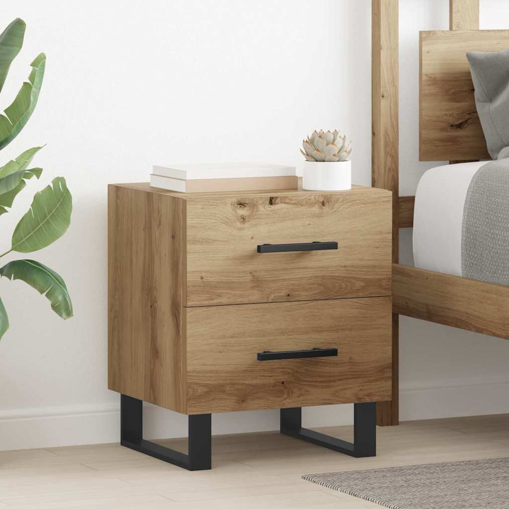 vidaXL Nachttisch 2 Stk. Artisan-Eiche 40 x 35 x 47,5 cm Holzwerkstoff