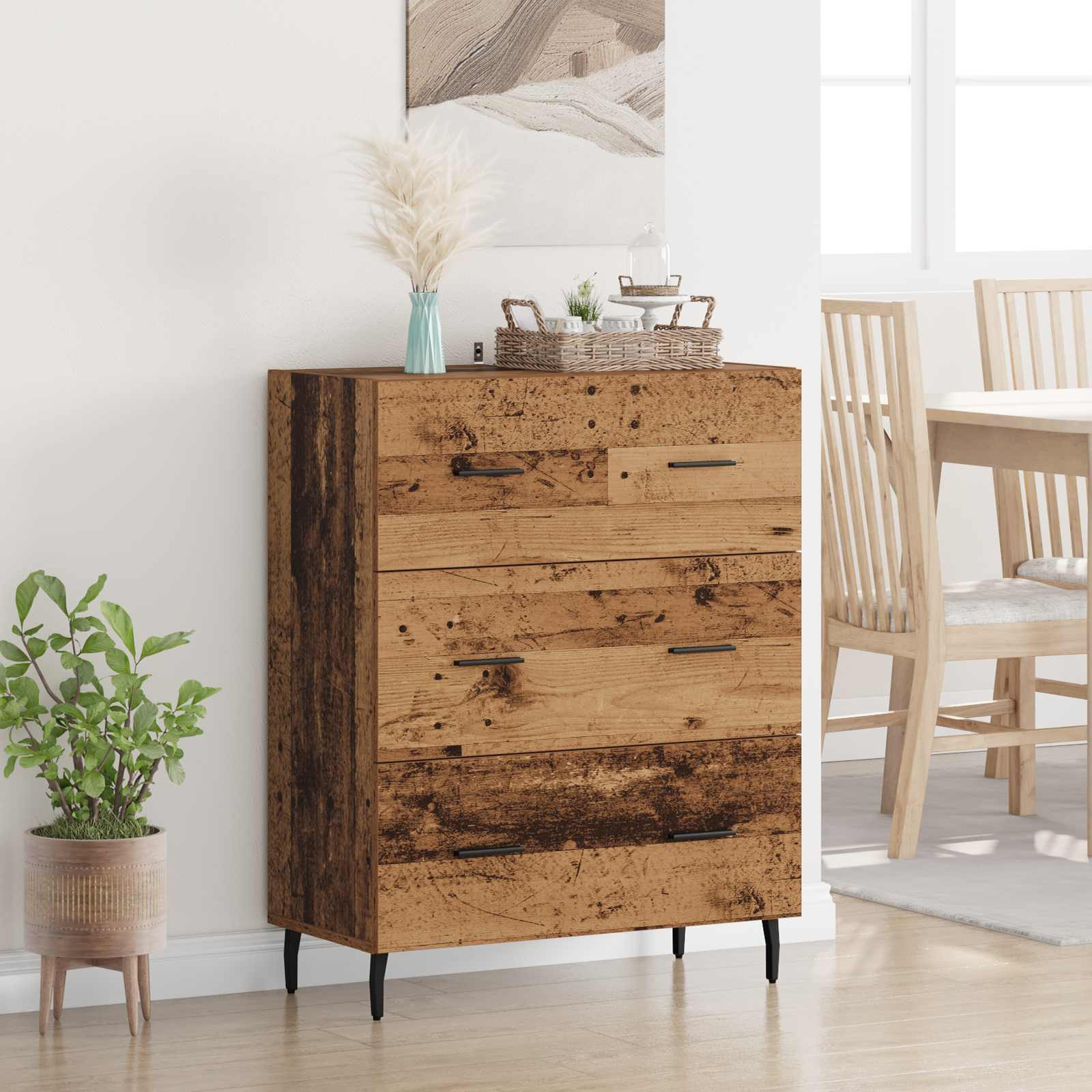 vidaXL Sideboard Altholz 69,5 x 34 x 90 cm Verbundholz und Eisen
