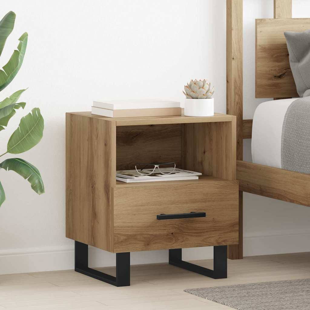 vidaXL Nachttisch 2 Stk. Artisan-Eiche 40 x 35 x 47,5 cm Holzwerkstoff
