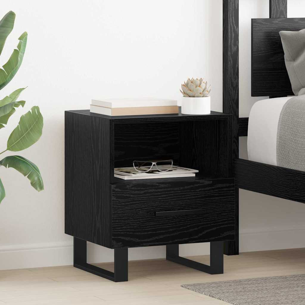 vidaXL Nachttisch Schwarz Eichen-Optik 40 x 35 x 47,5 cm Holzwerkstoff