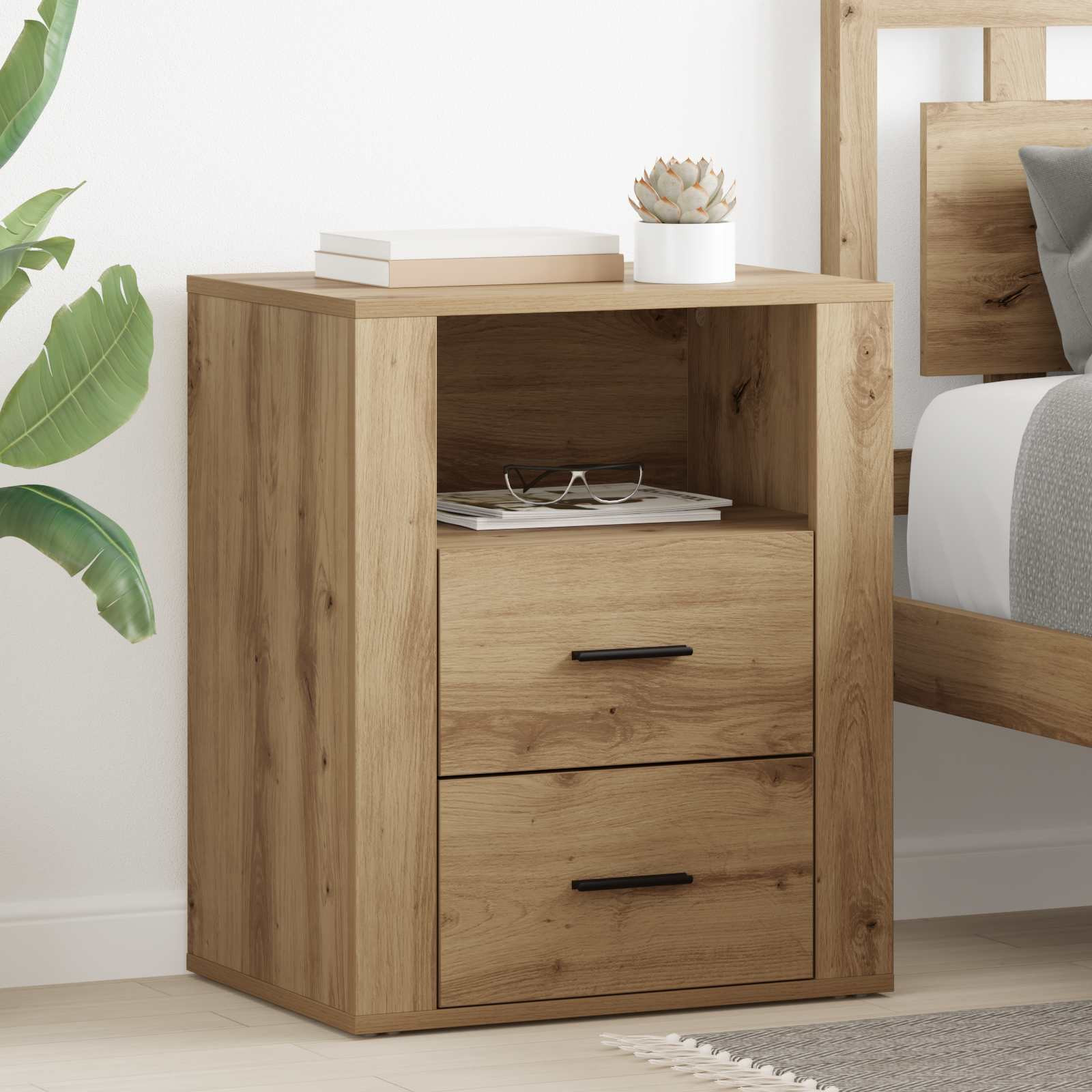 vidaXL Nachttisch Artisan-Eiche 35 x 50 x 60 cm Holzwerkstoff
