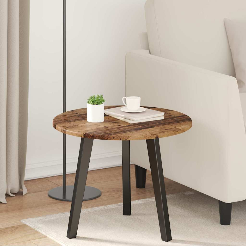 vidaXL Tischplatte Ø 50 x 1,5 cm Rund Holzwerkstoff Altholz