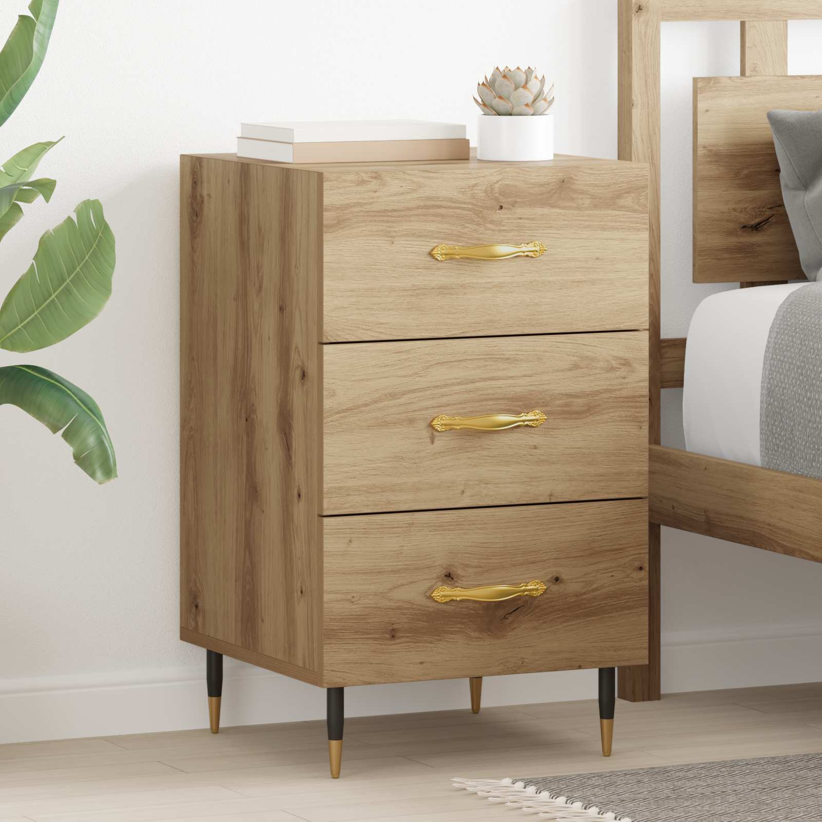 vidaXL Nachttisch Artisan-Eiche 40 x 40 x 66 cm Holzwerkstoff