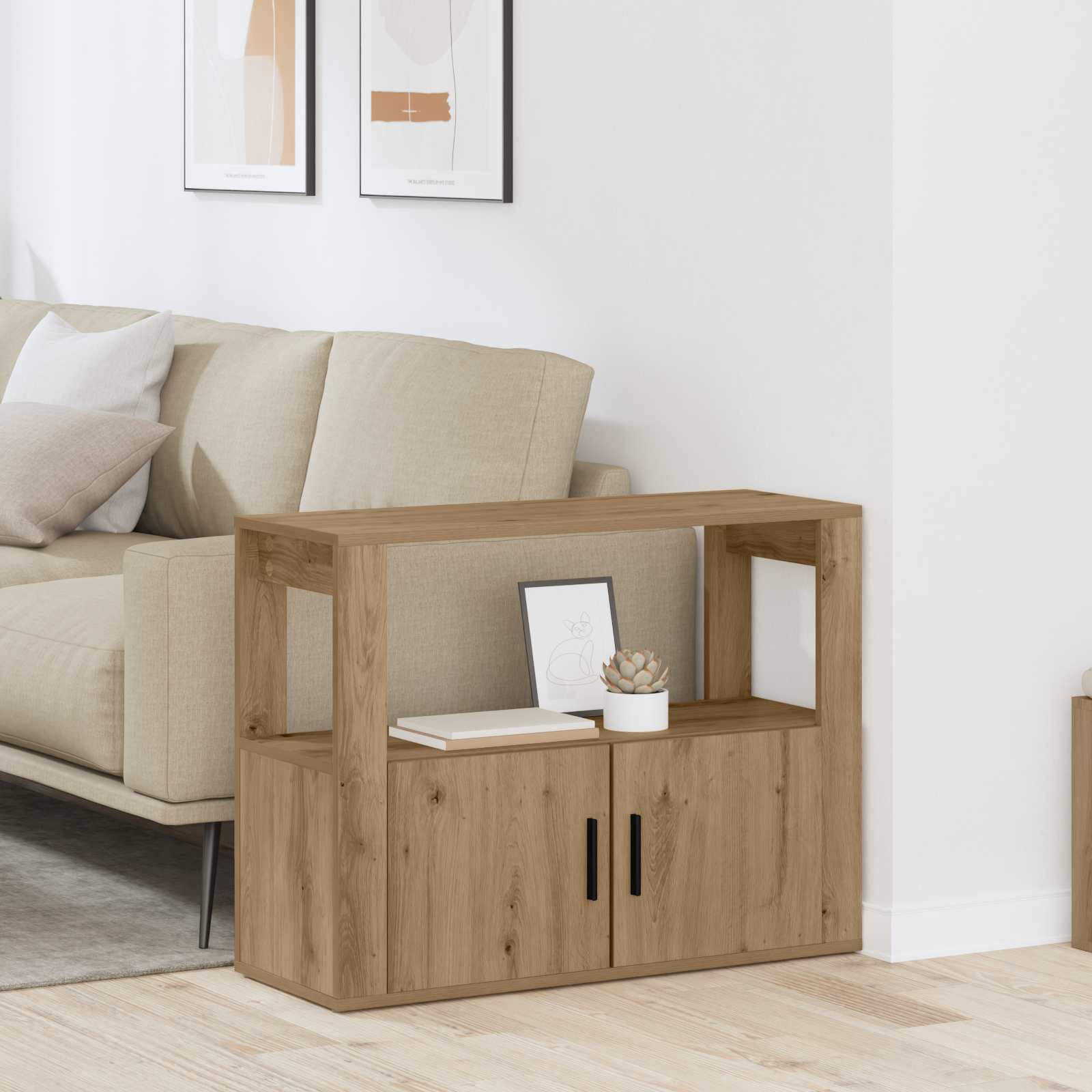 vidaXL Sideboard Artisan-Eiche 80 x 30 x 60 cm Holzwerkstoff