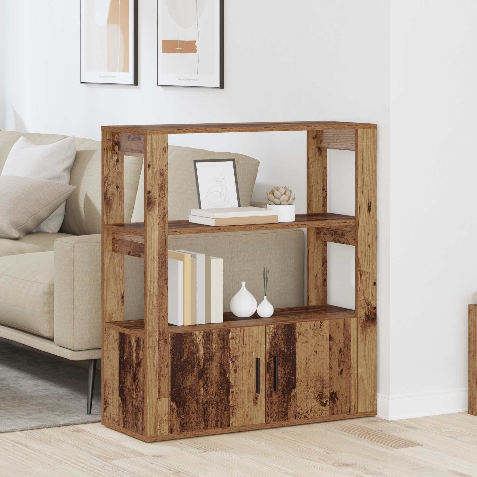 vidaXL Sideboard Altholz 30 x 80 x 90 cm Holzwerkstoff