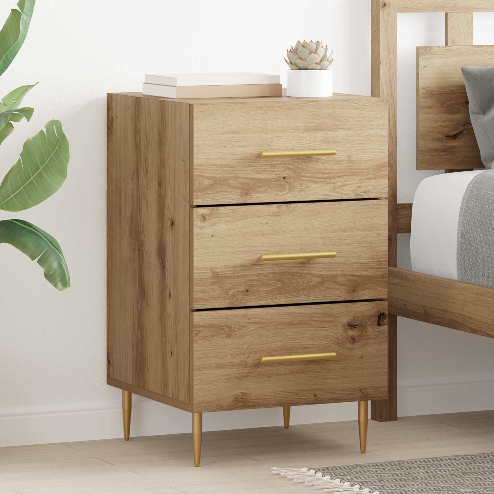 vidaXL Nachttisch Artisan-Eiche 40 x 40 x 66 cm Holzwerkstoff