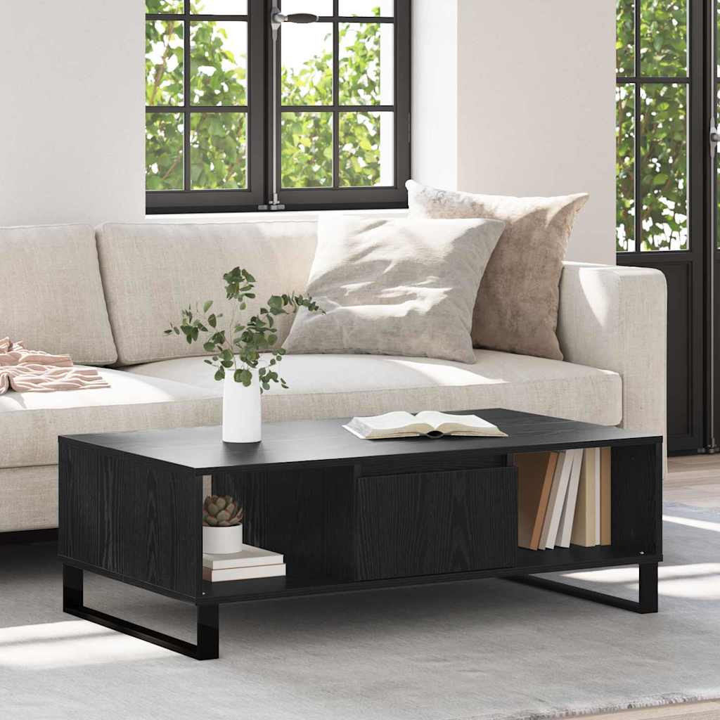 vidaXL Couchtisch Schwarz Eichen-Optik 104 x 60 x 35 cm Holzwerkstoff