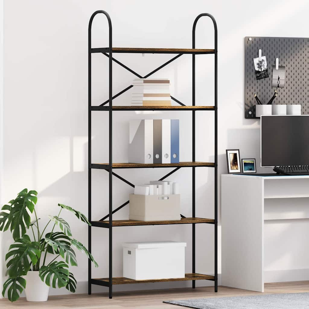 vidaXL Bücherregal Geräucherte Eiche 80 x 30 x 183 cm Holzwerkstoff