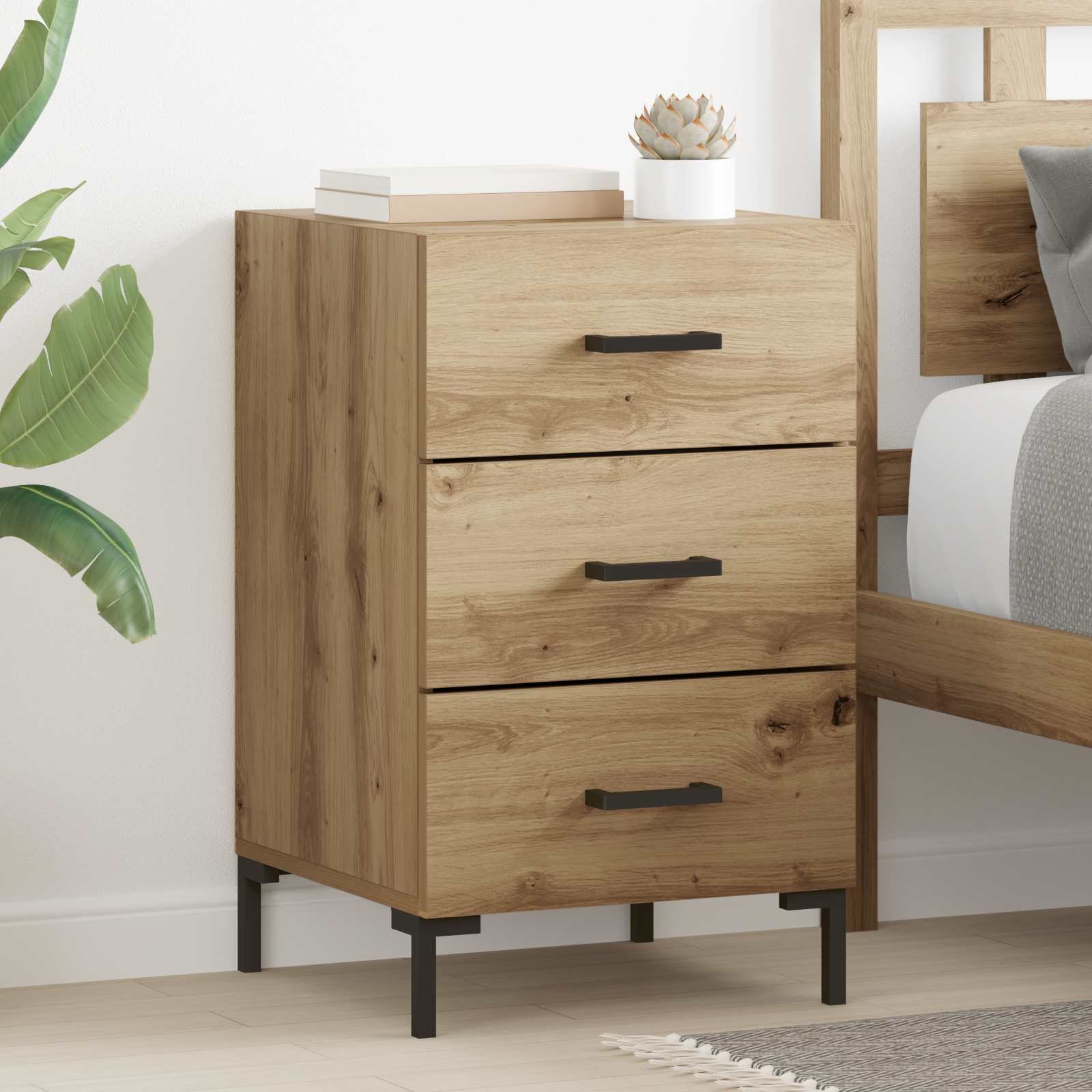 vidaXL Nachttisch Artisan-Eiche 40 x 40 x 66 cm Holzwerkstoff