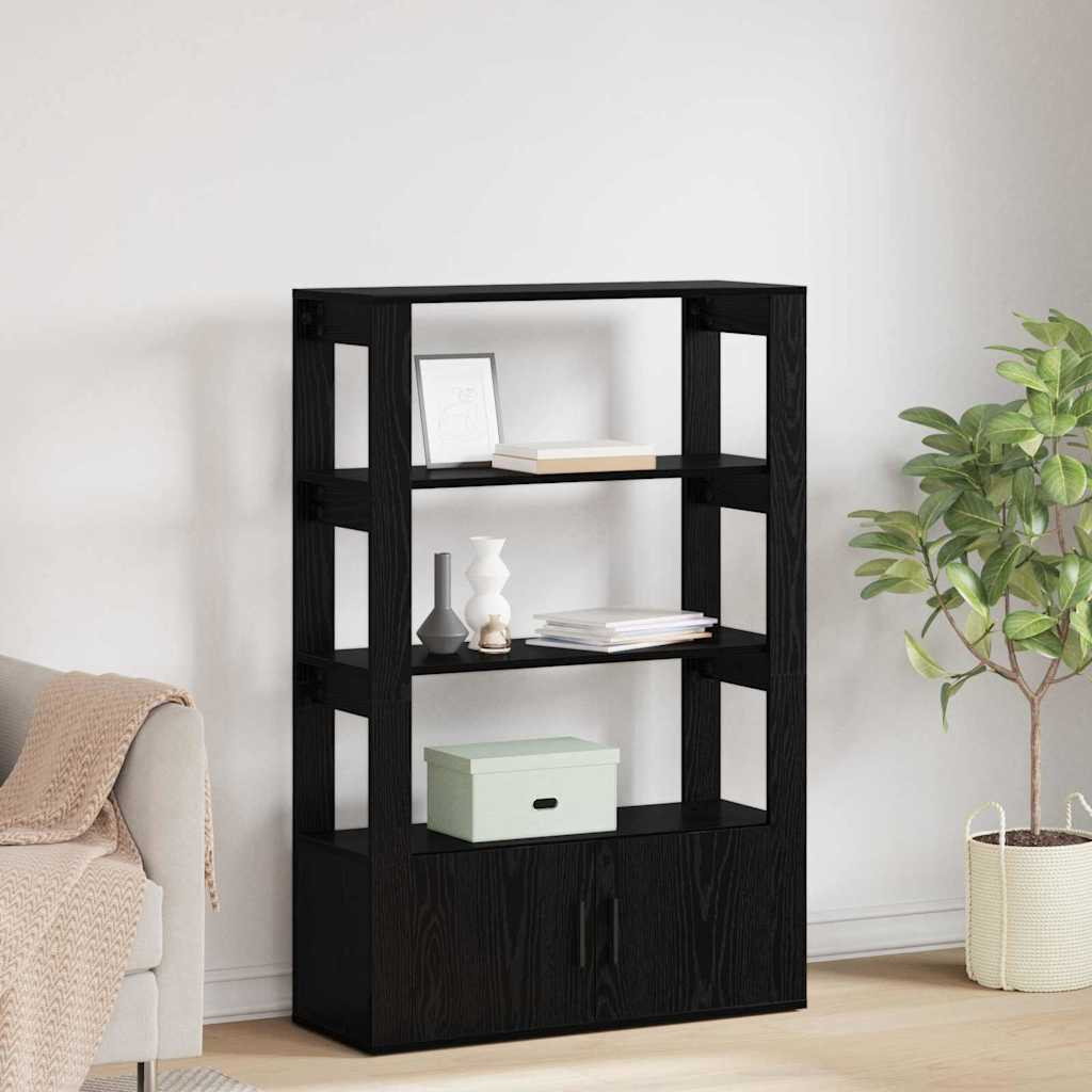 vidaXL Sideboard Schwarz Eichen-Optik 30 x 80 x 119.5 cm Holzwerkstoff