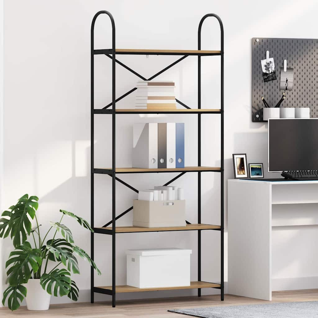 vidaXL Bücherregal 5 Ebenen 80 x 30 x 183 cm Holzwerkstoff