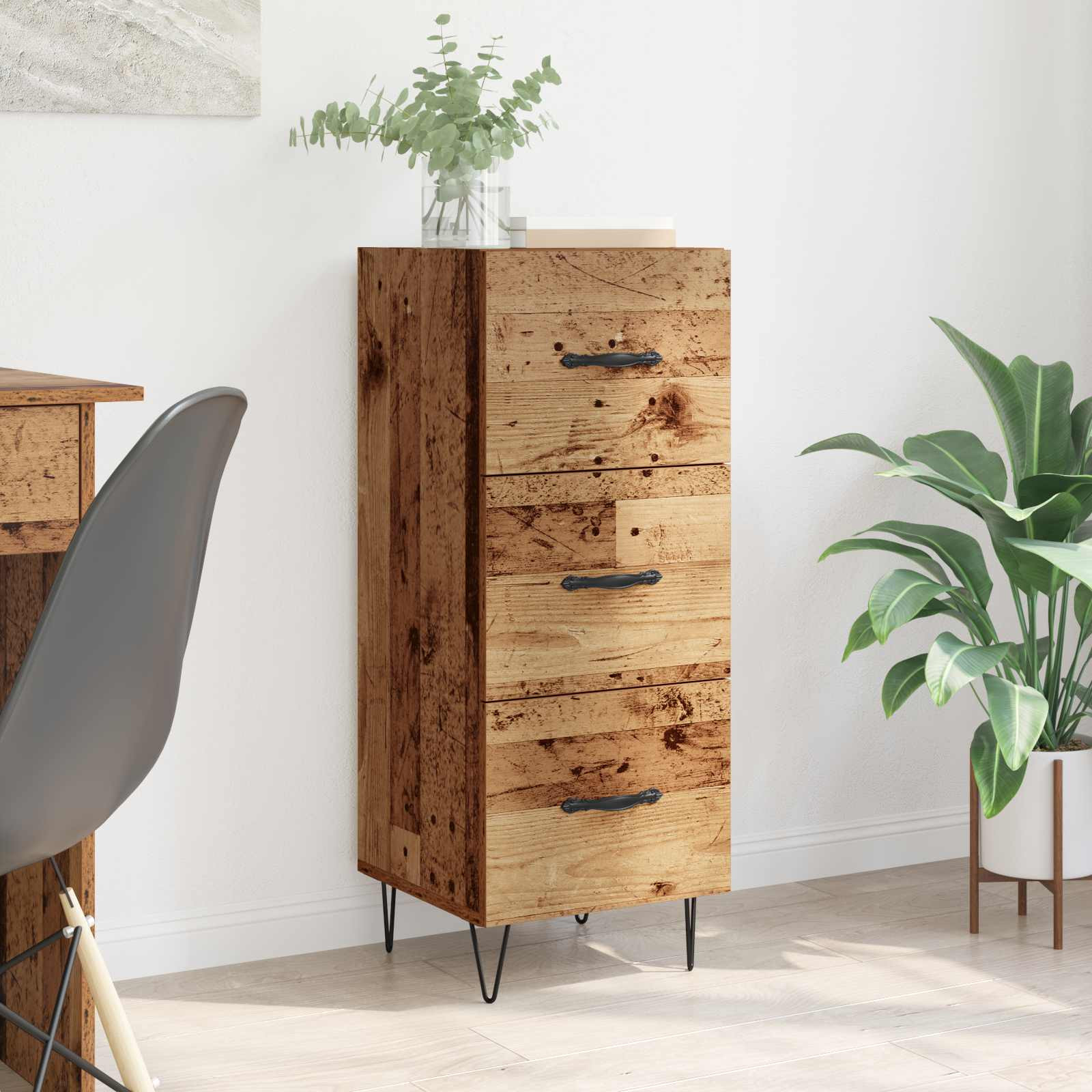 vidaXL Sideboard Altholz 34 x 34,5 x 90 cm Holzwerkstoff