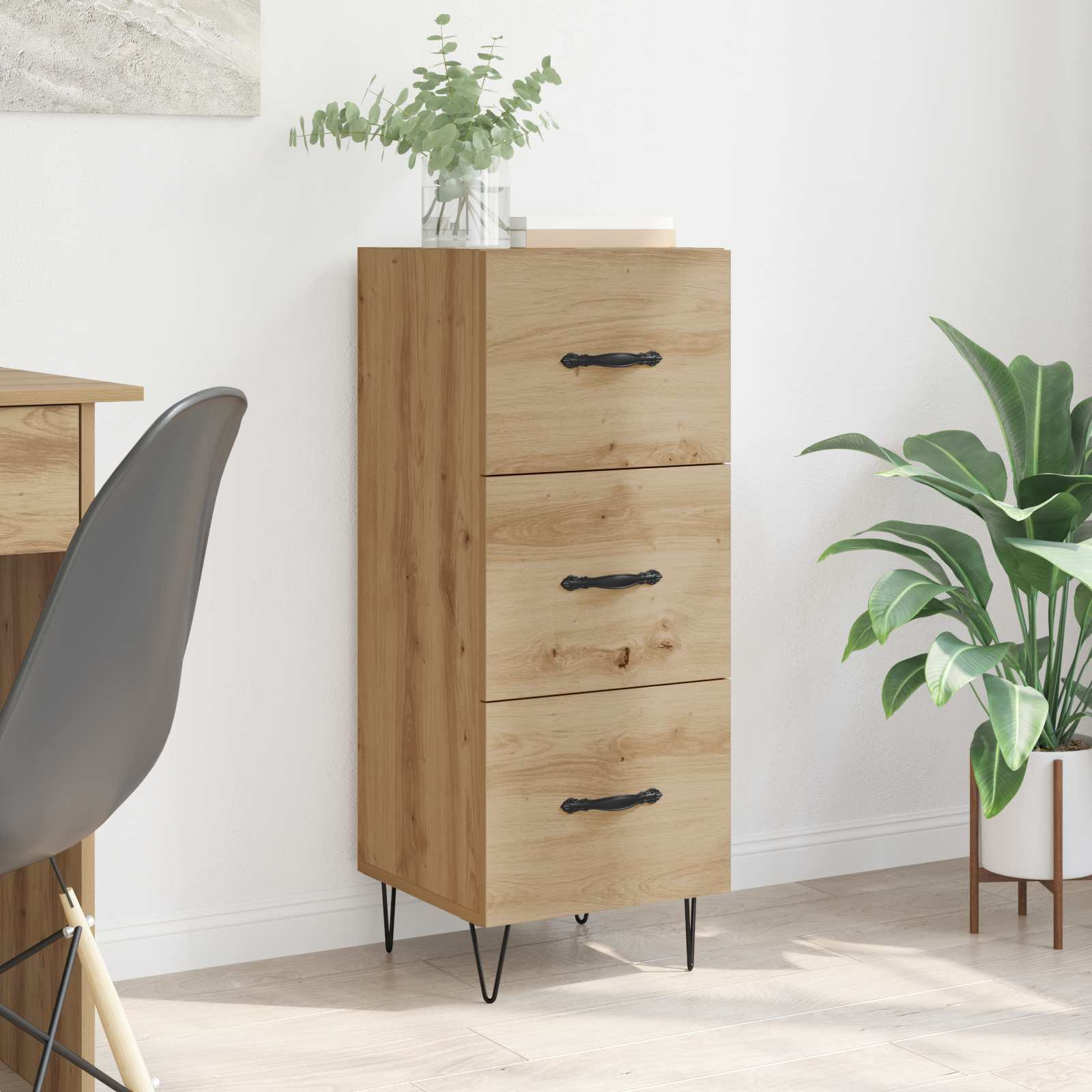 vidaXL Sideboard Artisan-Eiche 34 x 34,5 x 90 cm Holzwerkstoff