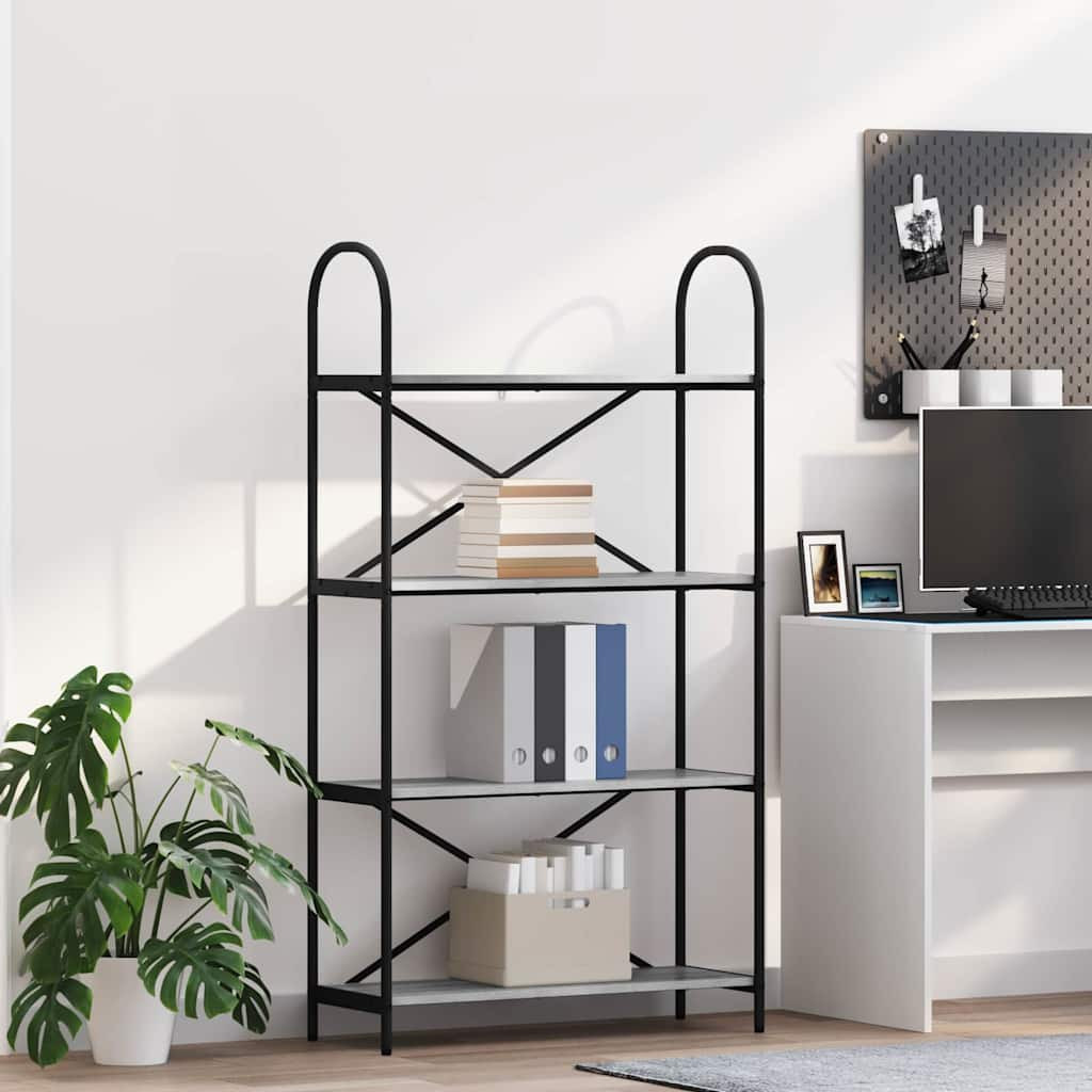 vidaXL Bücherregal Graues Sonoma 80 x 30 x 146 cm Holzwerkstoff