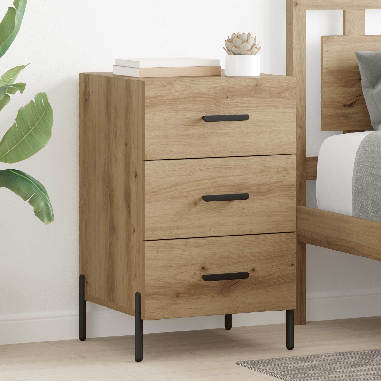 vidaXL Nachttisch Artisan-Eiche 40 x 40 x 66 cm Holzwerkstoff
