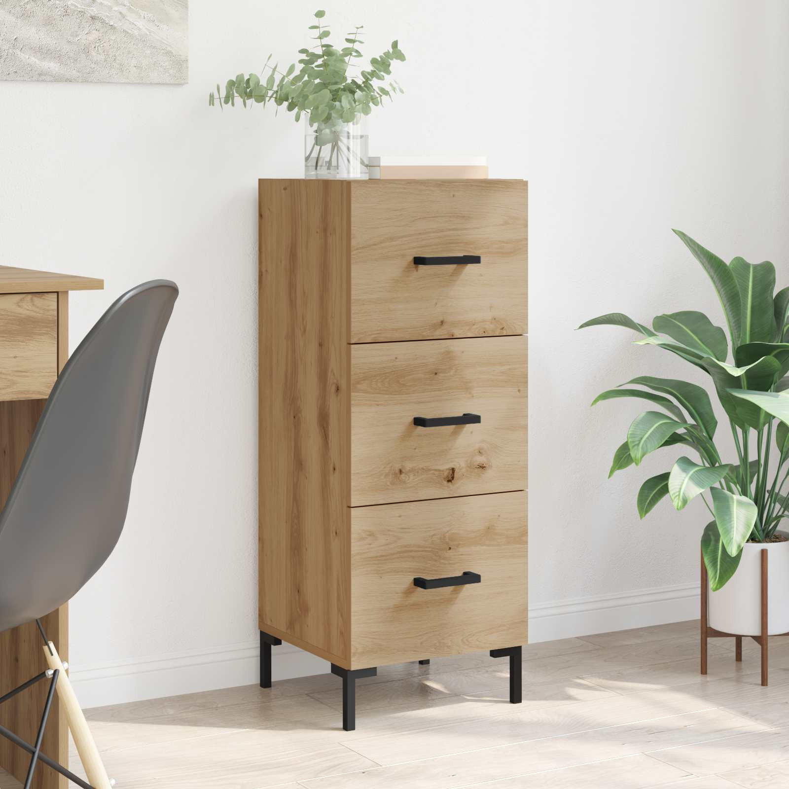 vidaXL Sideboard Artisan-Eiche 34,5 x 34 x 90 cm Holzwerkstoff