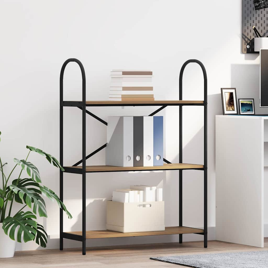 vidaXL Bücherregal 3 Ebenen 80 x 30 x 109 cm Holzwerkstoff