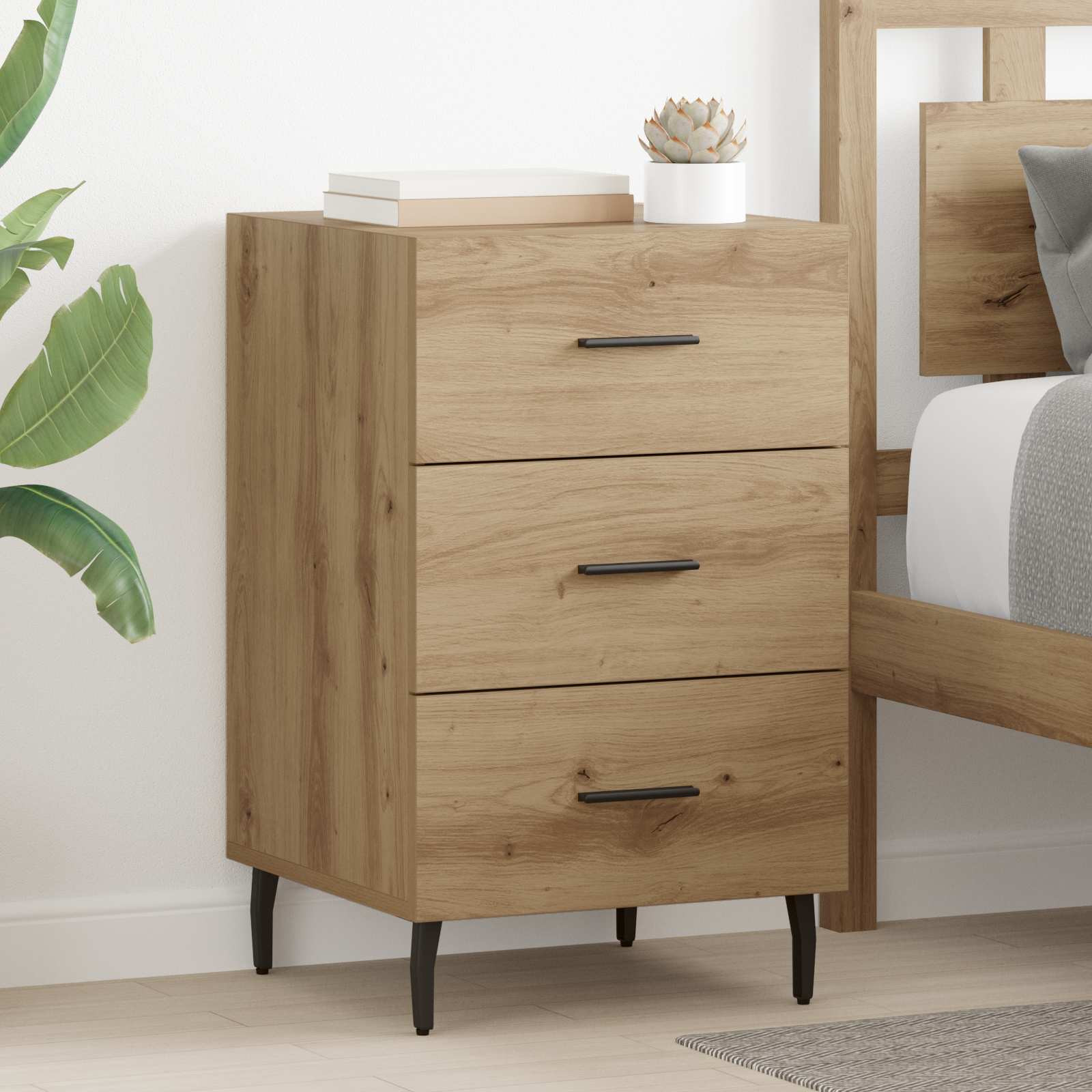 vidaXL Nachttisch Artisan-Eiche 40 x 40 x 66 cm Holzwerkstoff