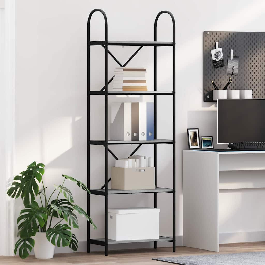 vidaXL Bücherregal Graues Sonoma 60 x 30 x 183 cm Holzwerkstoff