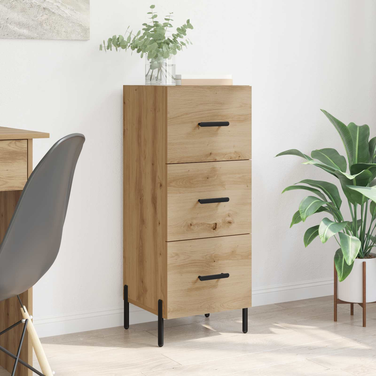 vidaXL Sideboard Artisan-Eiche 34 x 34,5 x 90 cm Holzwerkstoff