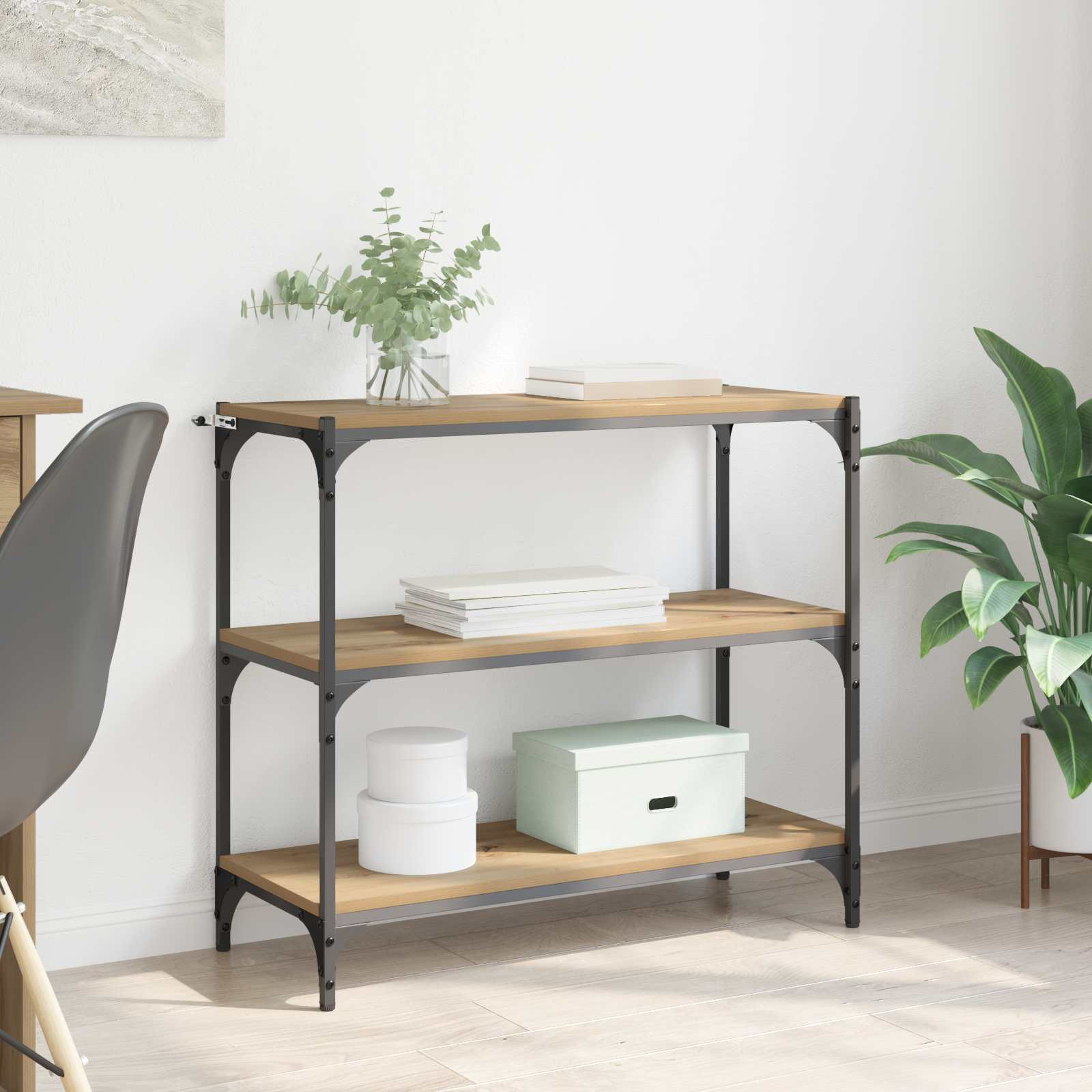 vidaXL Bücherregal 3 Ebenen 80 x 33 x 70,5 cm Holzwerkstoff