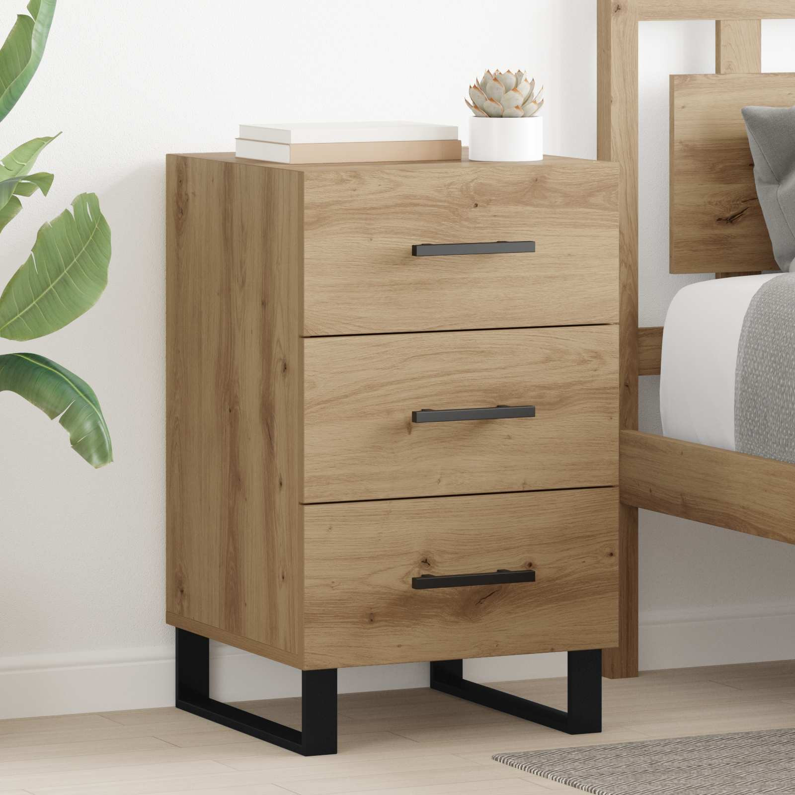 vidaXL Nachttisch Artisan-Eiche 40 x 40 x 66 cm Holzwerkstoff