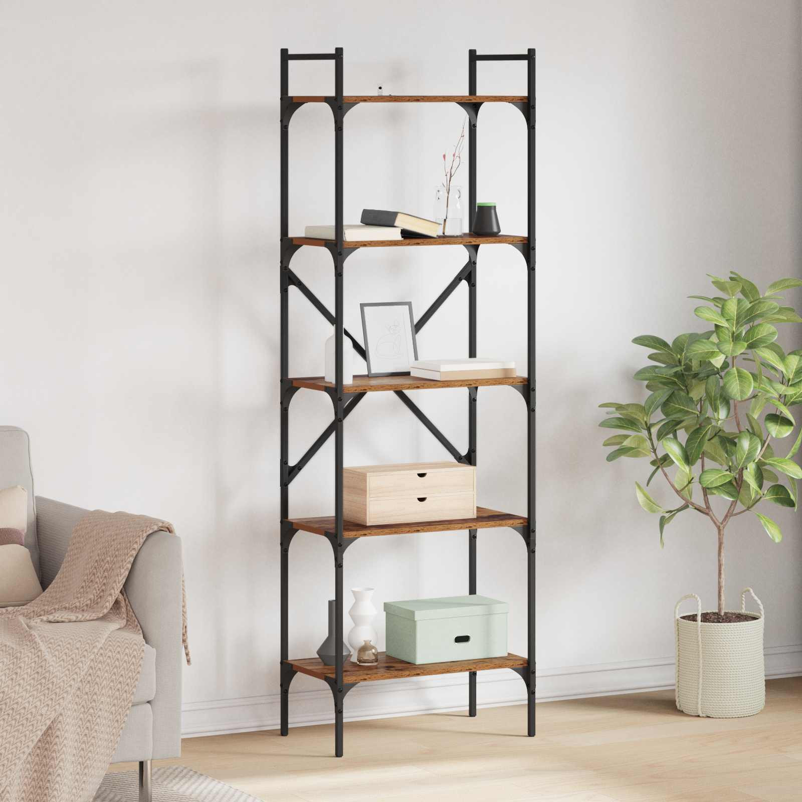 vidaXL Bücherregal Altholz 56 x 32 x 174 cm Holzwerkstoff