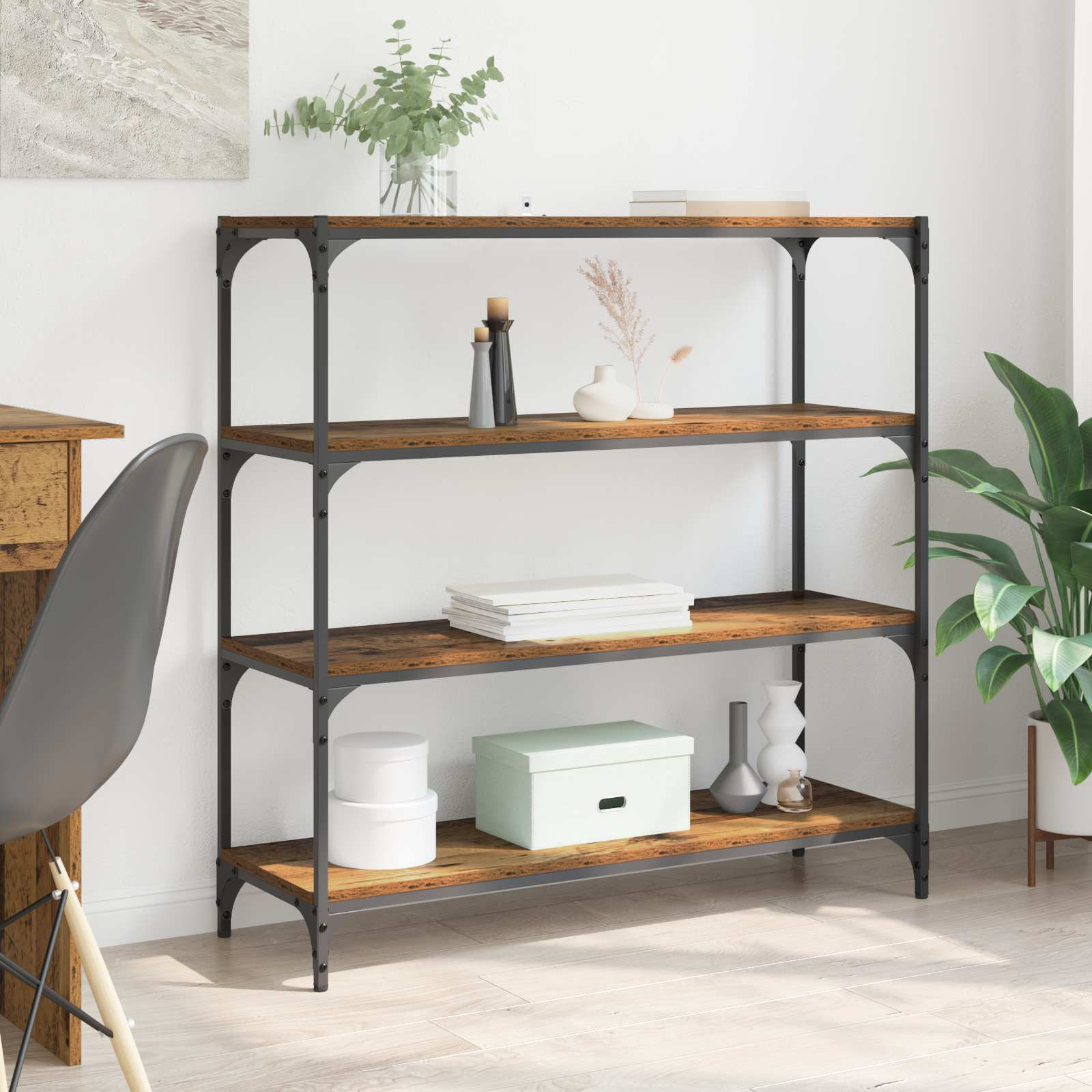 vidaXL Bücherregal Altholz 100 x 33 x 100 cm Holzwerkstoff